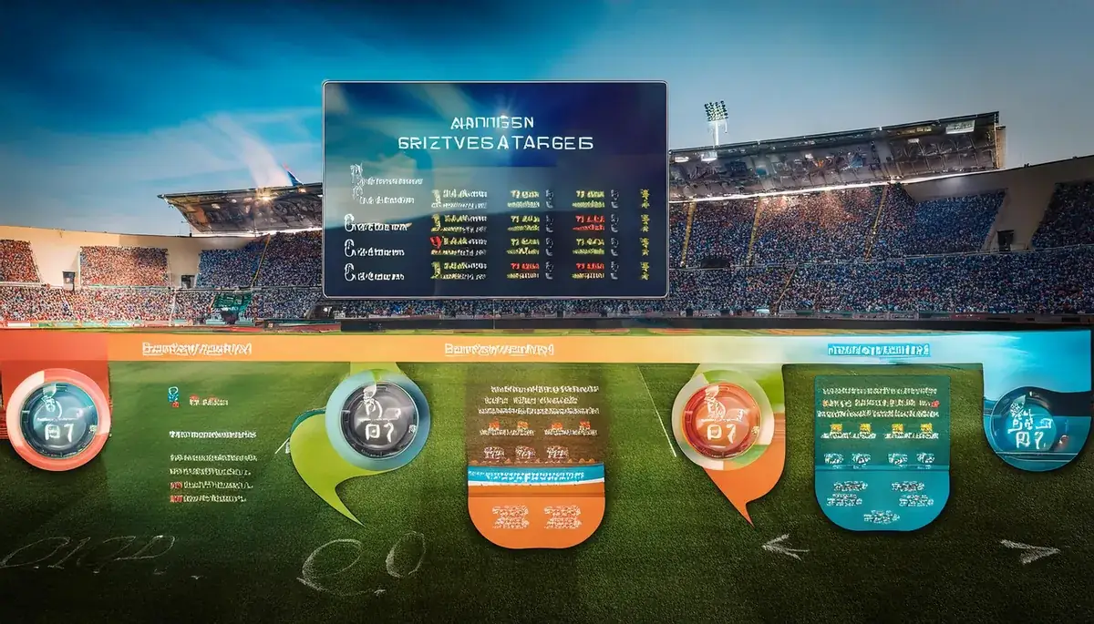 Scoreboard panels in a stadium for comparing exchanges